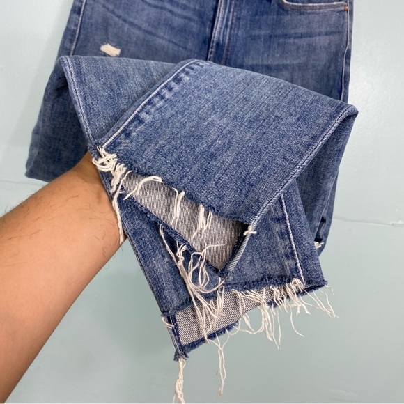 MOTHER The Stunner Ankle Step Fray‎ Helter Skelter Sz 27 Blue Lightning Bolt - Picture 4 of 9